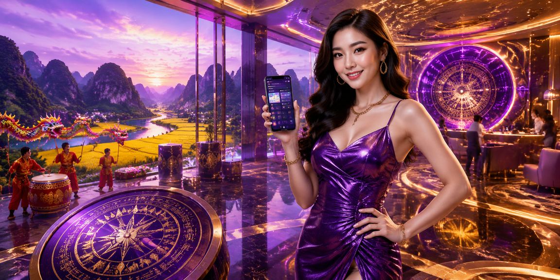 Người dùng trải nghiệm casino di động trong khung cảnh neon tại Ninh Bình